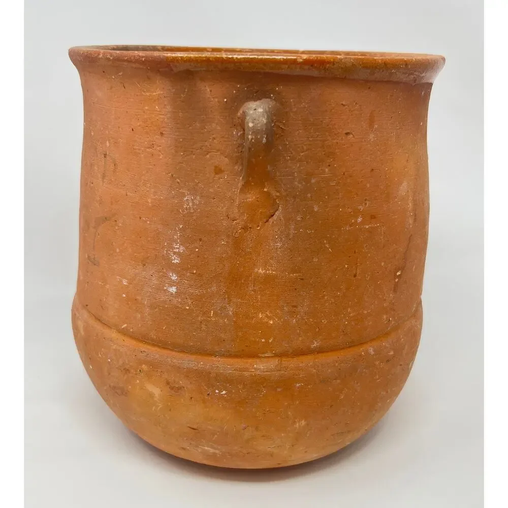 Antique Greek Terracotta Olive Oil Pot Pithari Jar Signed Ophrisi Crock 9 Inches